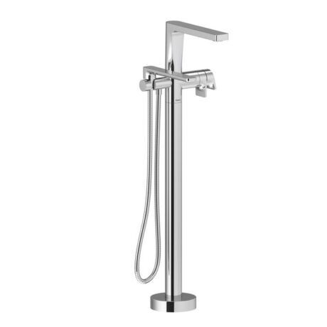 Ode 2-Way Type T (Thermostatic) Coaxial Floor-Mount Tub Filler With Hand Shower Trim - Chrome | Model Number: TOD39C